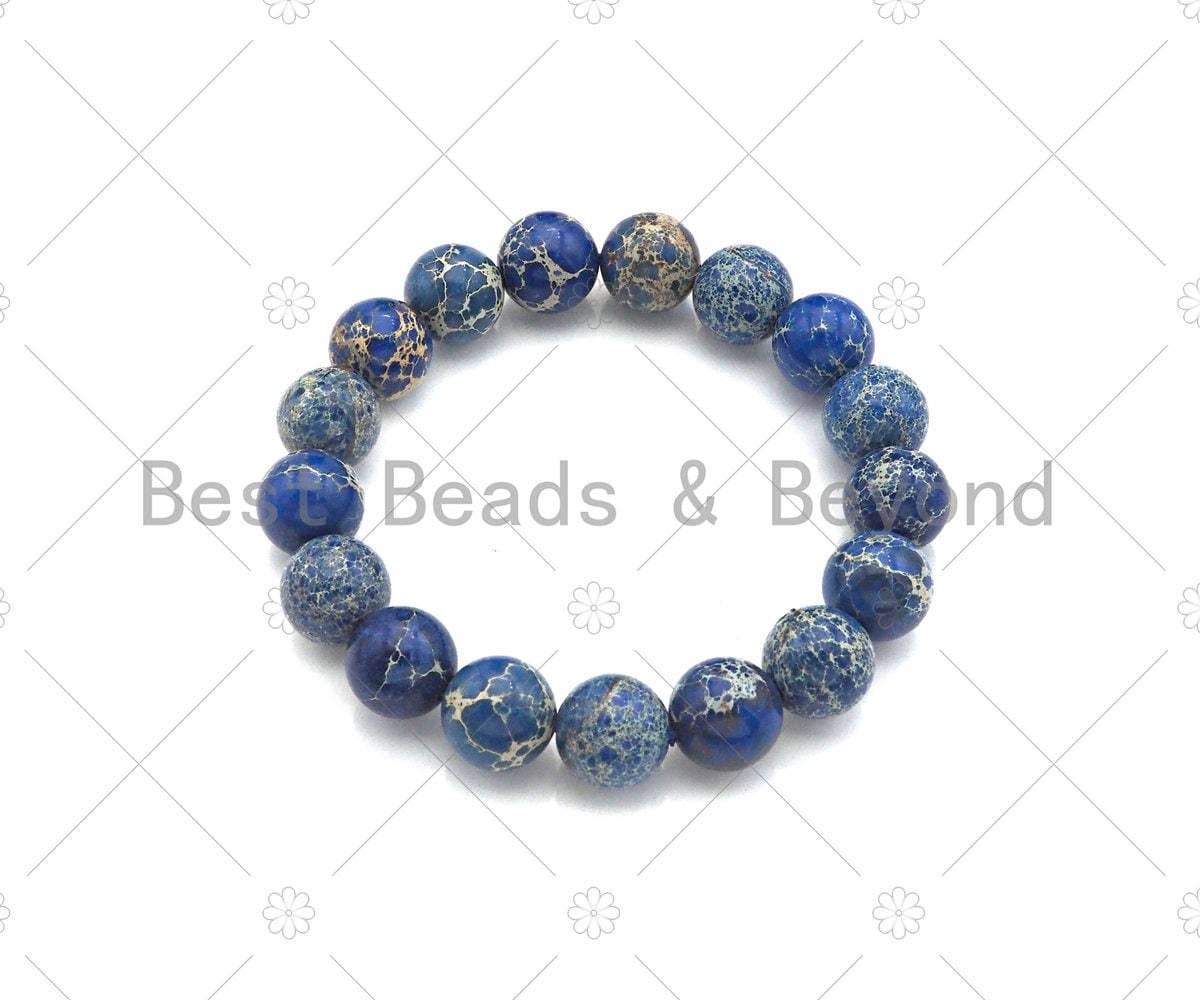 BestBeads&Beyond – Großhandel Perlenarmband – Blue Imperial Jasper dehnbares Armband, Art.-Nr. #EF331