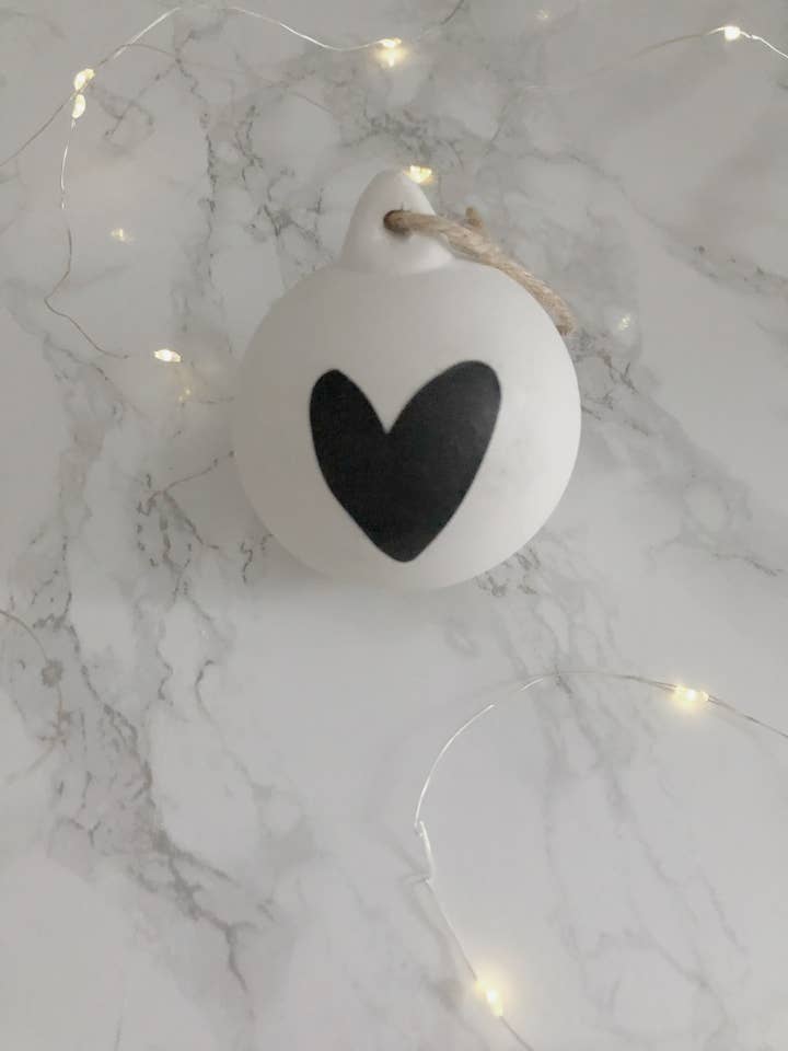 Stroke Block Heart Bauble for wholesale by Pretty Liittle Things