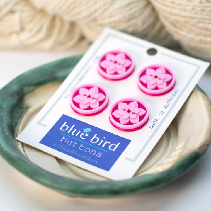 Blue Bird Makery - Wholesale Sewing button/snap - 20mm Lotus Buttons