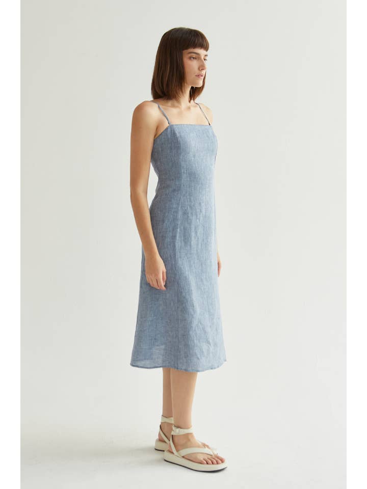 Crescent - Wholesale Dress - Women's - CD9204 - Sofia Linen Midi Dress