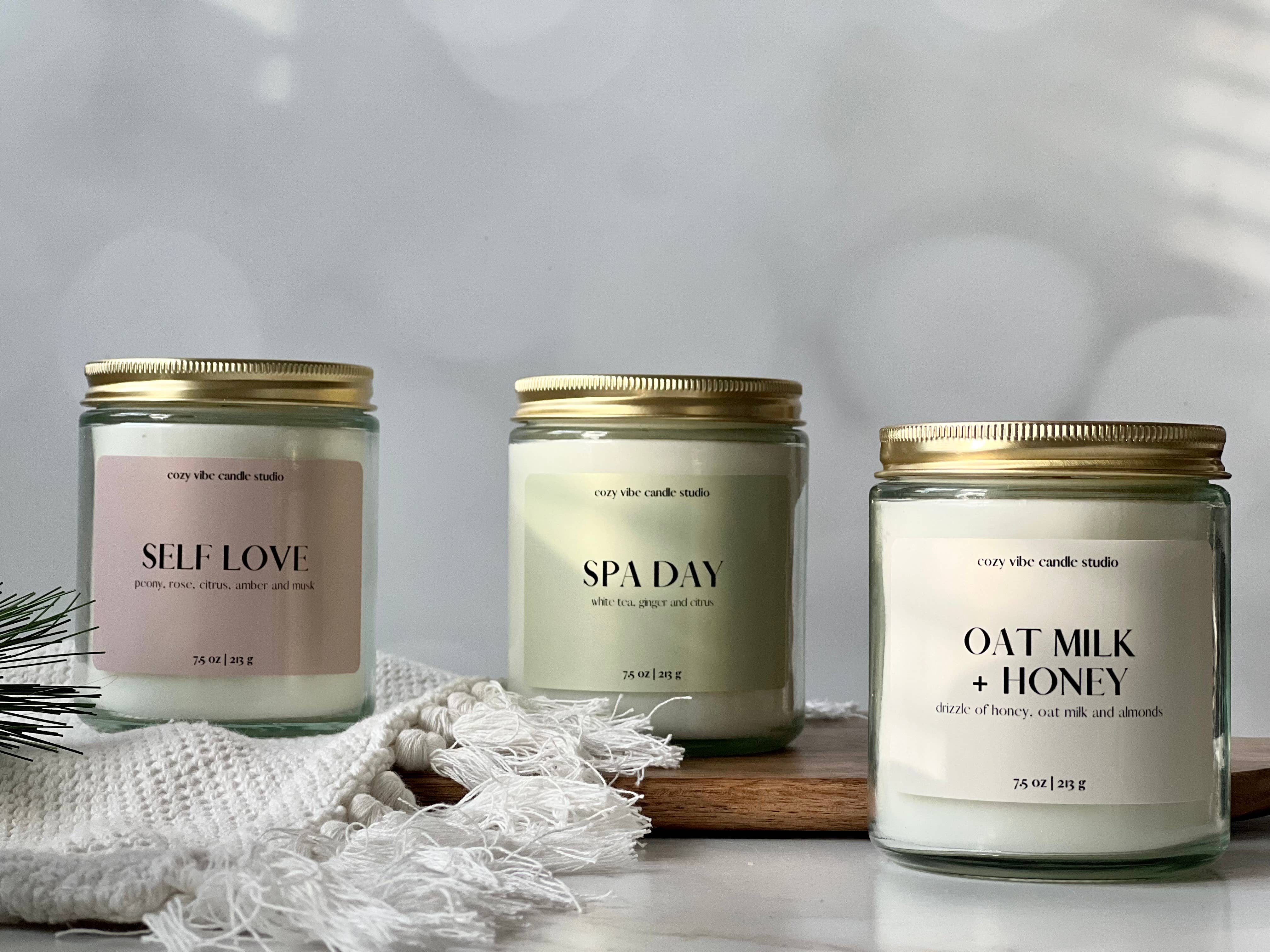 Cozyvibecandlestudio - Wholesale Jar/Filled Candle - Coconut Apricot Wax Candles | 7.5oz Glass Jars5