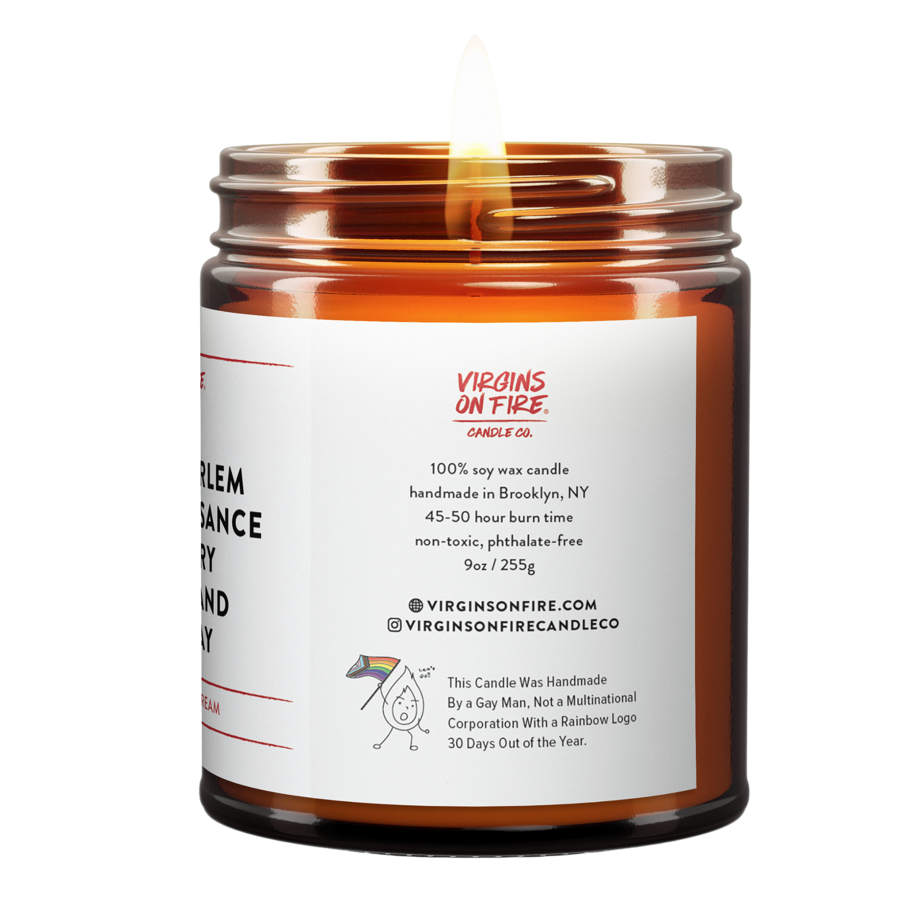 Virgins On Fire Candle Co. - Wholesale Jar/Filled Candle - THE HARLEM RENAISSANCE WAS VERY BLACK AND VERY GAY - Candle1