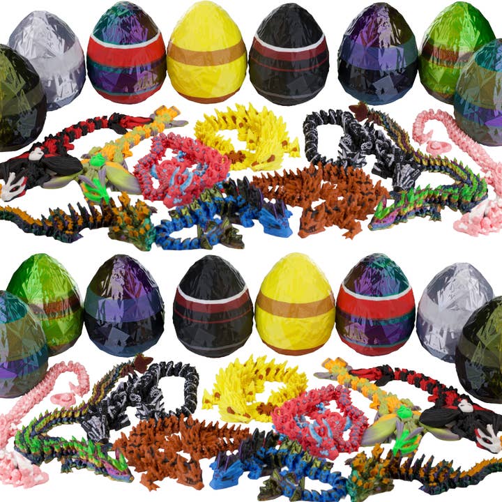 Huevo de Dragón Misterioso y Surtido de Dragones Articulados – 12–13” para venta al por mayor de Modern Wood Cases