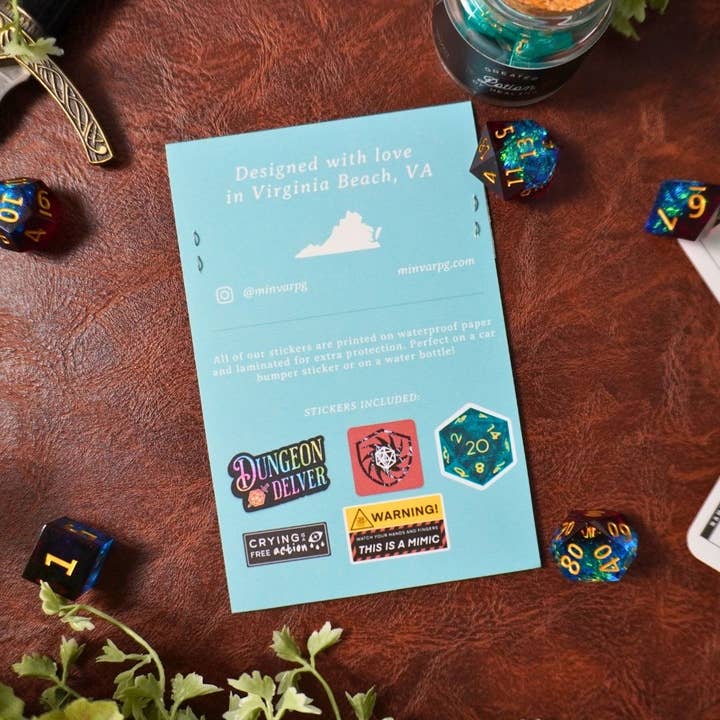 Minva Tabletop Design Co - Wholesale Sticker - Dungeon Sticker Pack