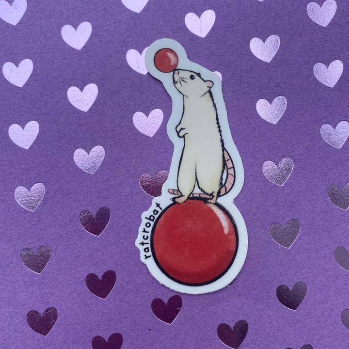 AstroManatee Shop - Vente Autocollant - Ratcrobat // autocollant de rat // rat de compagnie // cadeaux pour les propriétaires de rats3