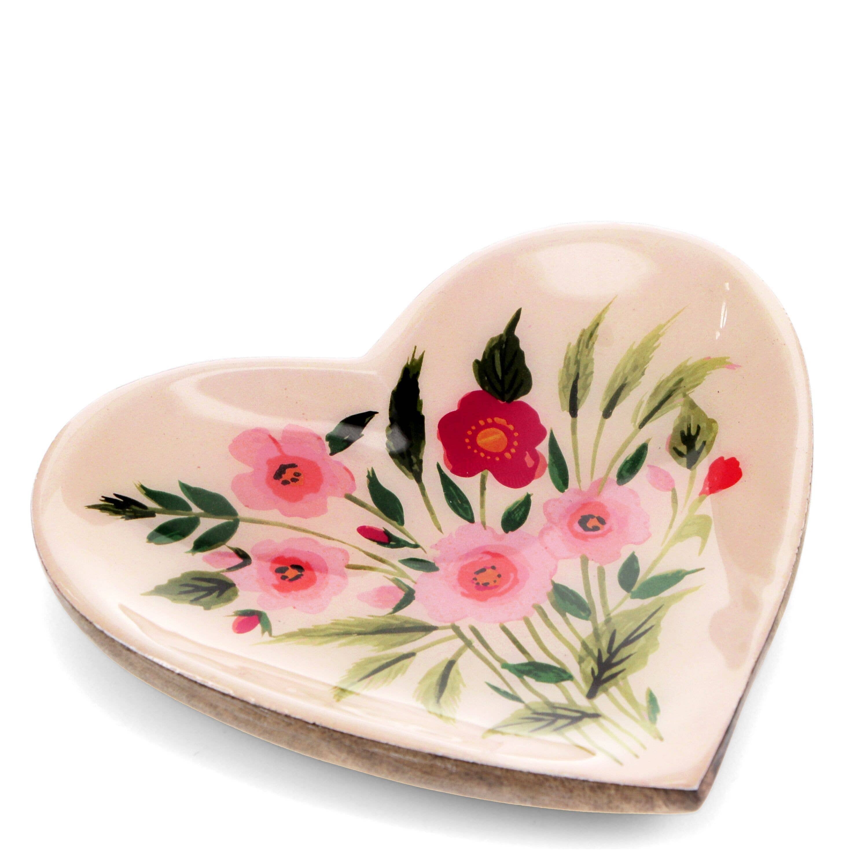 Rex B2B - UK – wholesale Decorative tray – Wooden Heart-Shaped Trinket Dish - Birds1