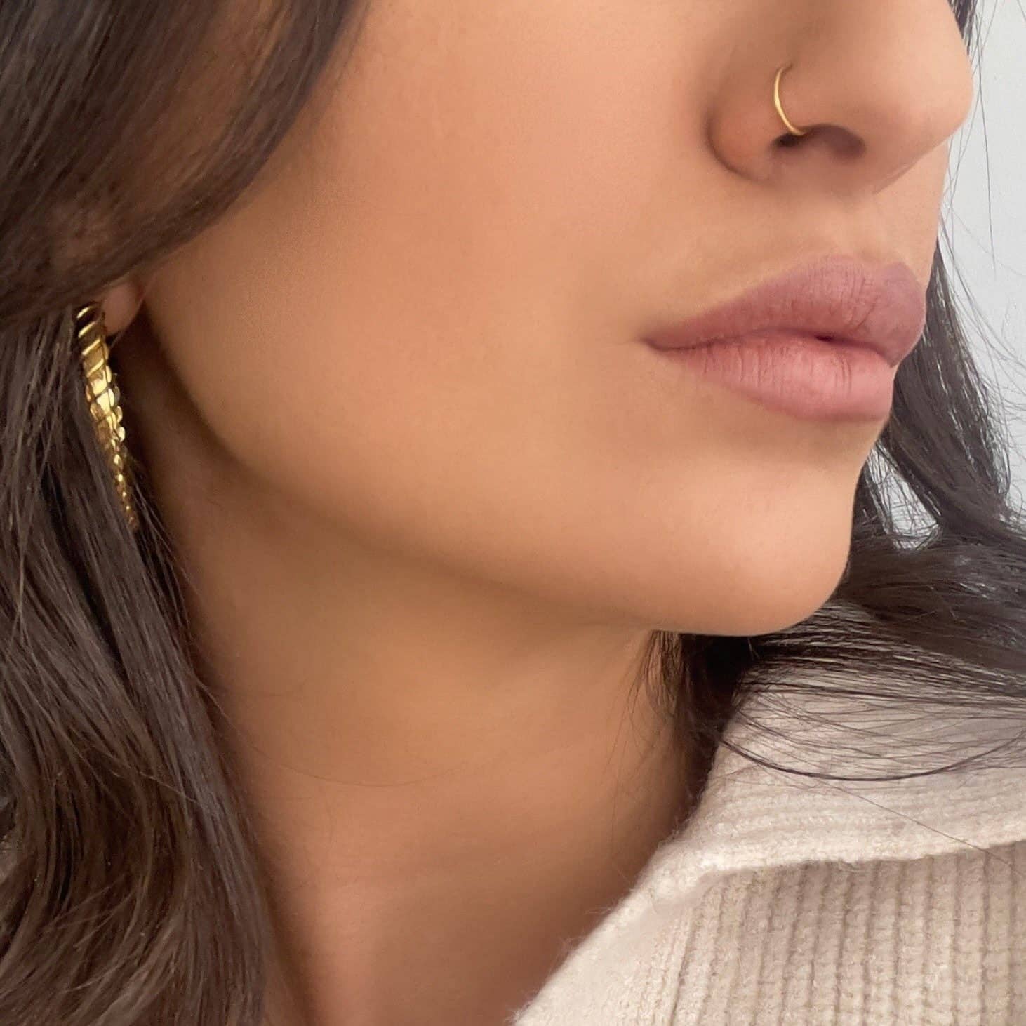 Schmuckgroßhandel - Wholesale Nose Ring - Fake nose piercing | 18K gold plated1