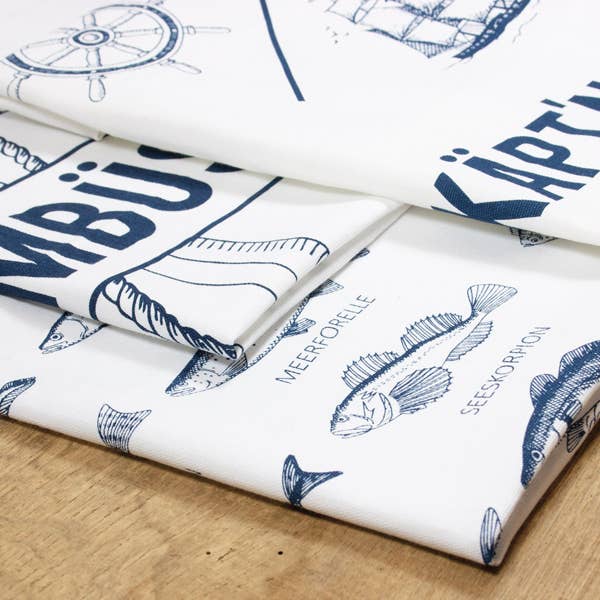 Bow & Hummingbird - Wholesale Tea Towel - Maritime Tea Towel Captain's Dinner1