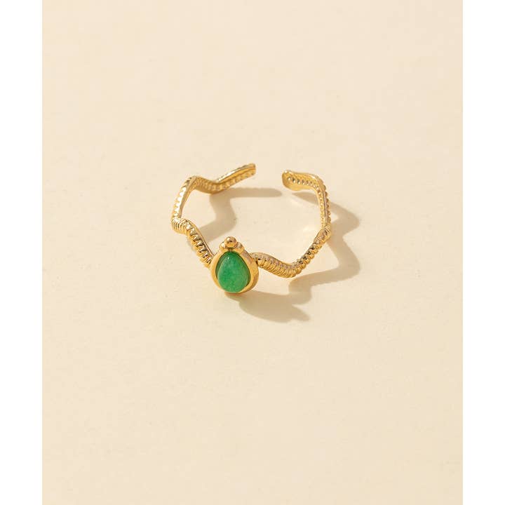 Blossom bijoux - Wholesale Single Stone/Solitaire Ring - Adjustable ring Stainless steel 24BGA0484