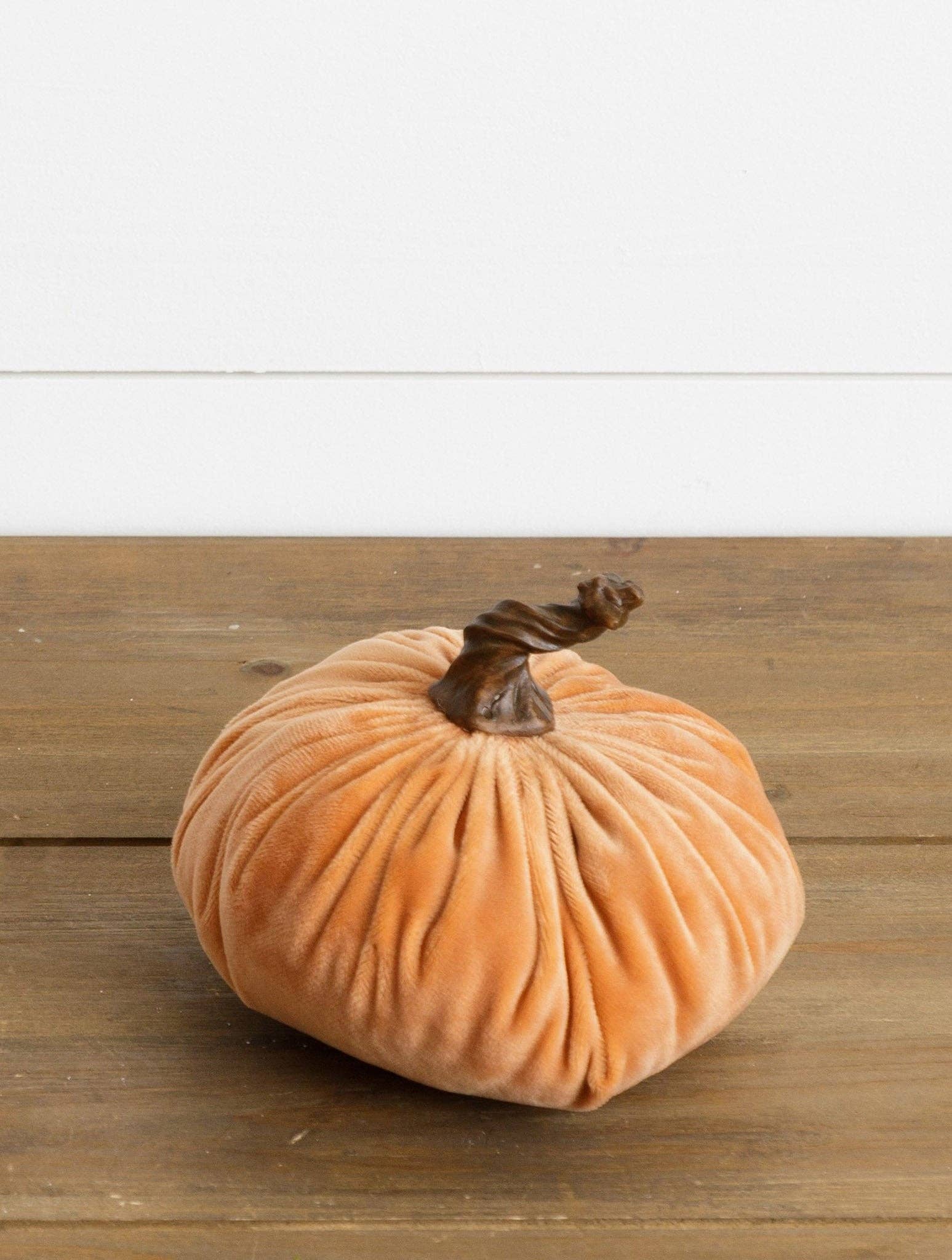 Audrey's Home & Gift - Wholesale Decorative Tabletop Object - Small Velvet Pumpkin, Orange (Pk/02)0