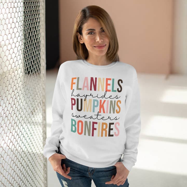 Sweatshirt col rond Flanels Pumpkins Bonfires pour la vente par LimenDime Market