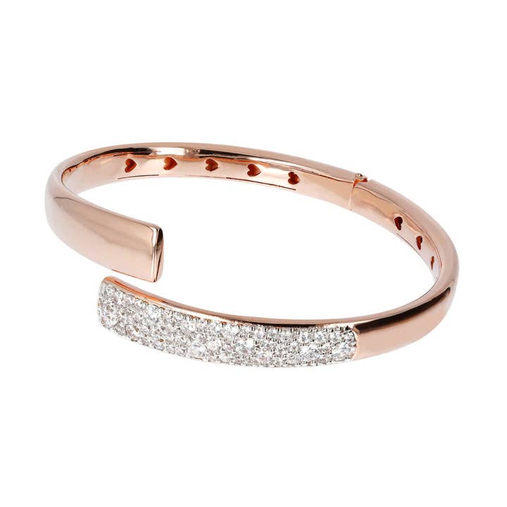 Contrarié Rigid Bracelet with Pavé Cubic Surface for wholesale by Bronzallure