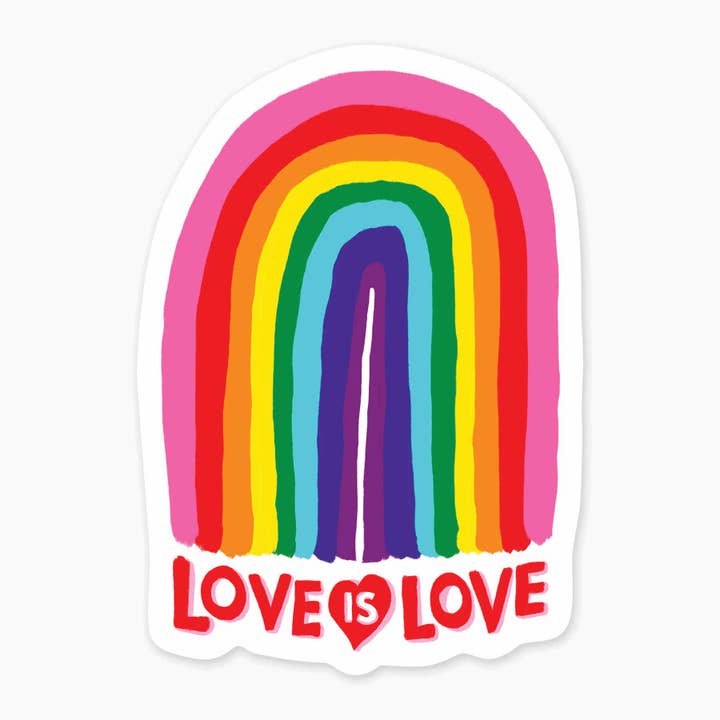 Love is Love - Autocollant artistique de 3 pouces pour la vente par Nice Enough Stickers