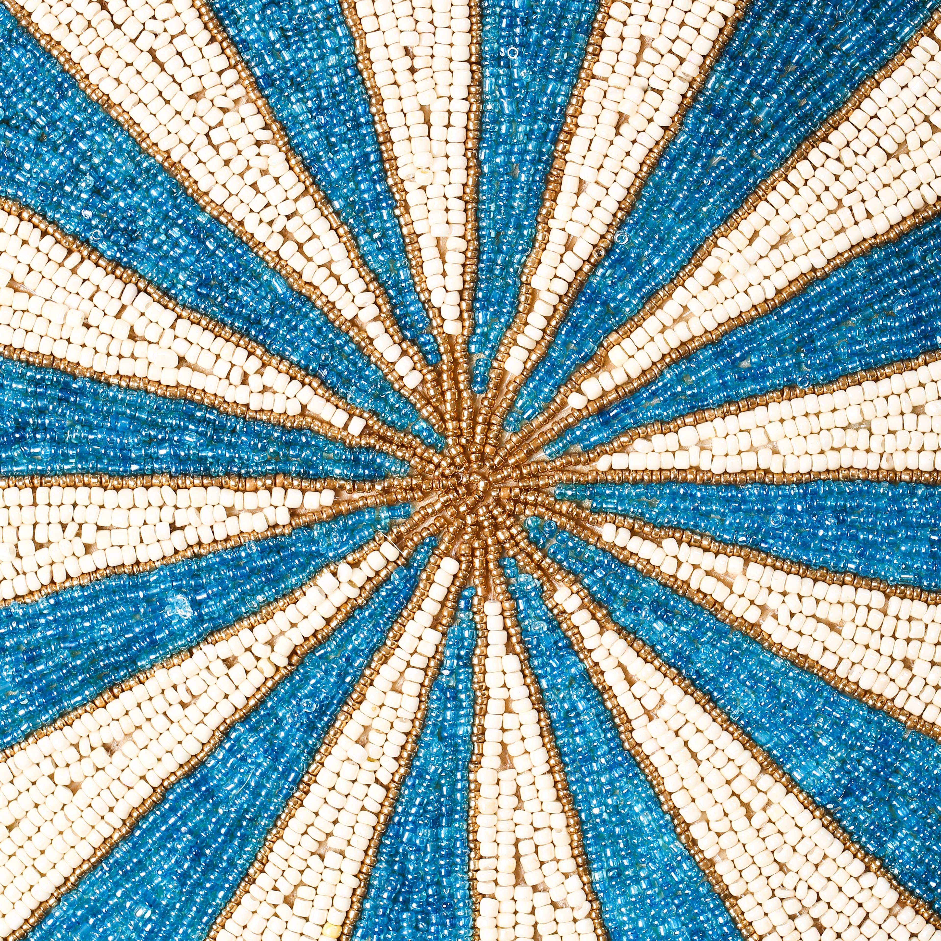 Tiramisu - Wholesale Placemat - Blauw bloemenvormig placemat met kralen1