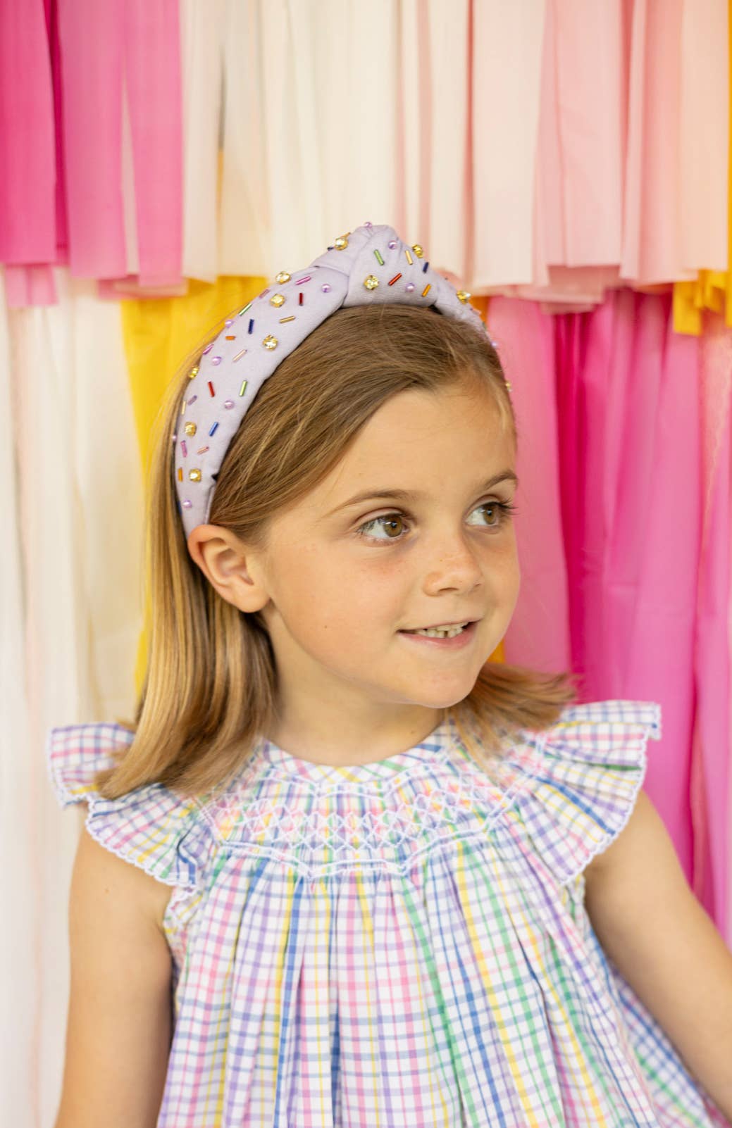 The Heady Chic - Wholesale Fashion Headband - Kids - Kid and Tween Lavender Sprinkle Knotted Headband1