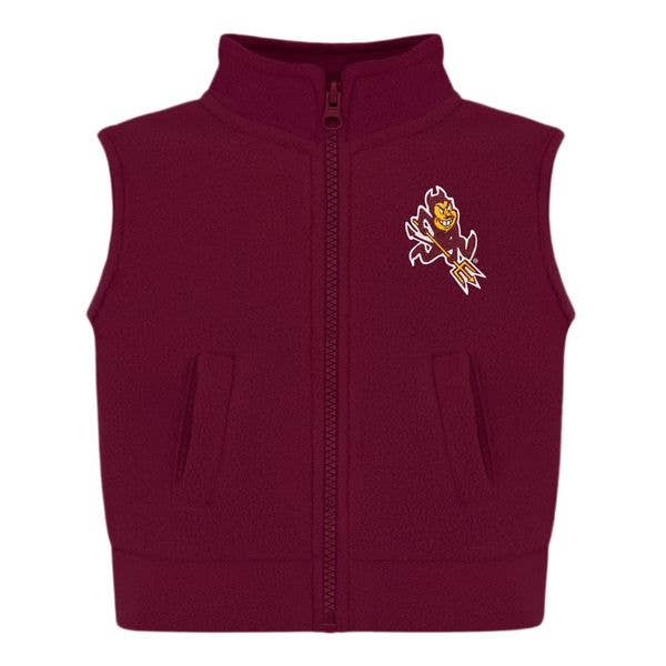 Arizona State Sun Devils Kids Polar Fleece Vest for wholesale by Creative Knitwear