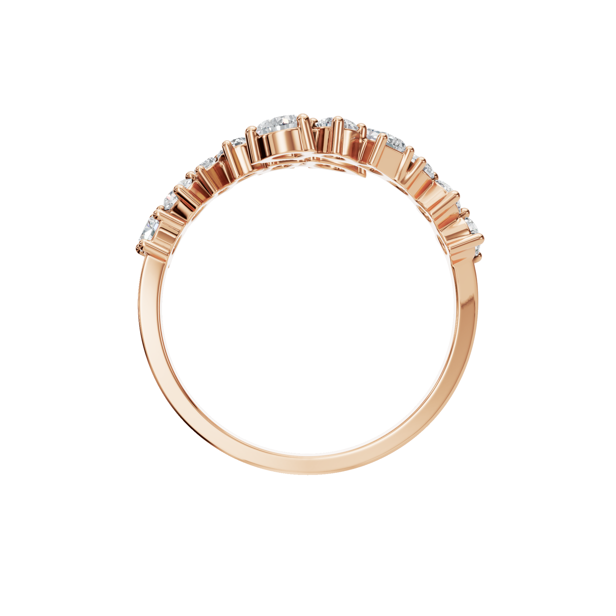 PureYou Jewelry - Wholesale Multi-Stone Ring - 14K Gold Diamond Cuff Ring, Lab GrownDiamond Ring11