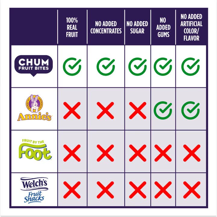 Chum Fruit Bites - Wholesale Fruit Snacks - 192 pack - Strawberry 100% Real Fruit Snacks, No Sugar Added
