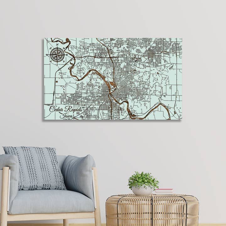 Iowa: Cedar Rapids gatukarta för wholesale av Fire & Pine
