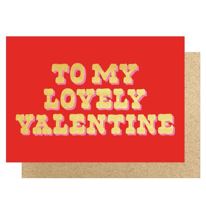 To my lovely Valentine red card for wholesale by Lucky Ink