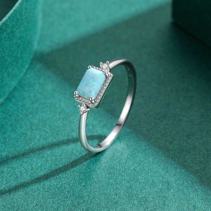 Gioiellin - S925 Silver Jewelry – wholesale Jewellery set – S925 Sterling Silver High-grade Opal Earrings and Ring Set5