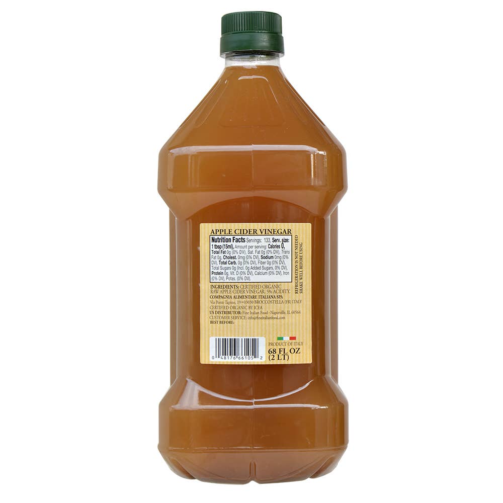 Fine Italian Food - Wholesale Vinegar - Mantova Org. Raw Unfiltered Apple Cider Vinegar, 68 fl. oz.1