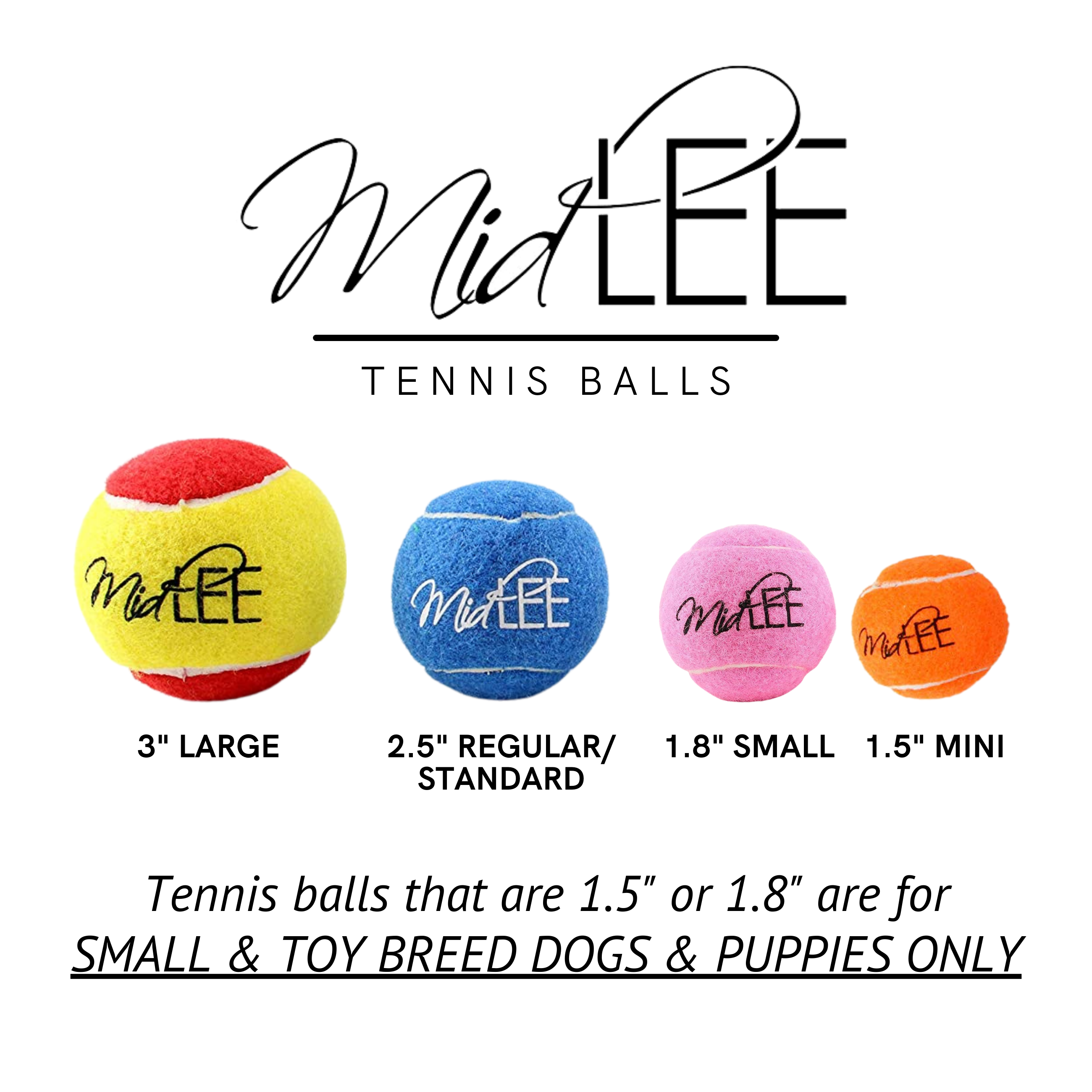 Midlee Designs – Engroshandel Apporterbold - Hund – Midlee Mini Hund Tennis Bolde Bulk 25-Pack (assorterede farver)8