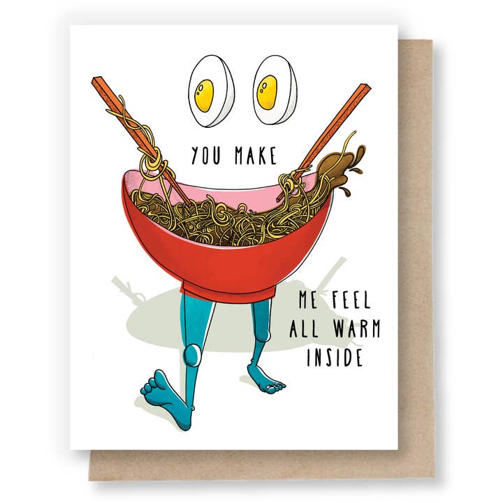 Mi fai sentire tutto caldo dentro (Ramen) Biglietto di auguri per la vendita all'ingrosso da parte di Sweet Pea Cole