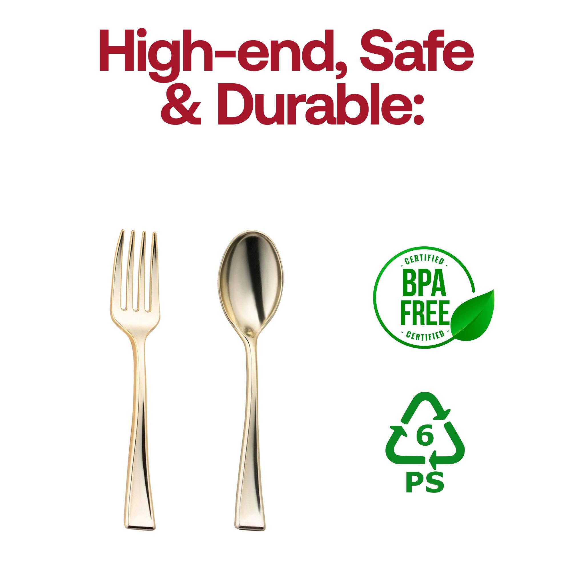 Smarty had a Party - Wholesale Flatware Set - Gold Disposable Plastic Mini Flatware Set - 24 Guests3