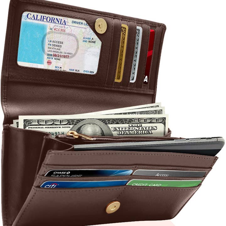 Access Denied Accessories - Wholesale Wallet - Women's - Accordion Clutch Wallet for Women Removable Checkbook Holder12