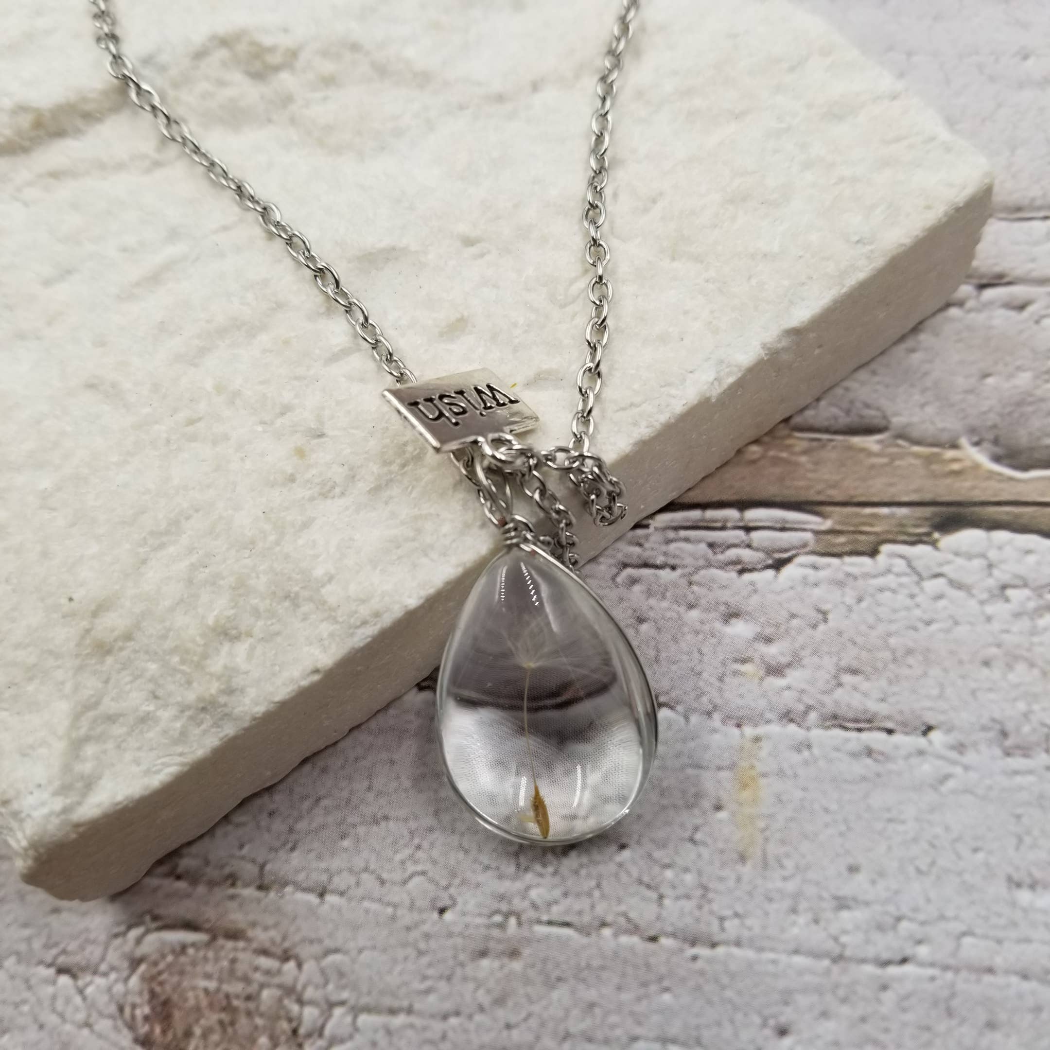 Treasure Wholesale - Wholesale Pendant/Charm Necklace - Dandelion Wishing Crystal Necklace1