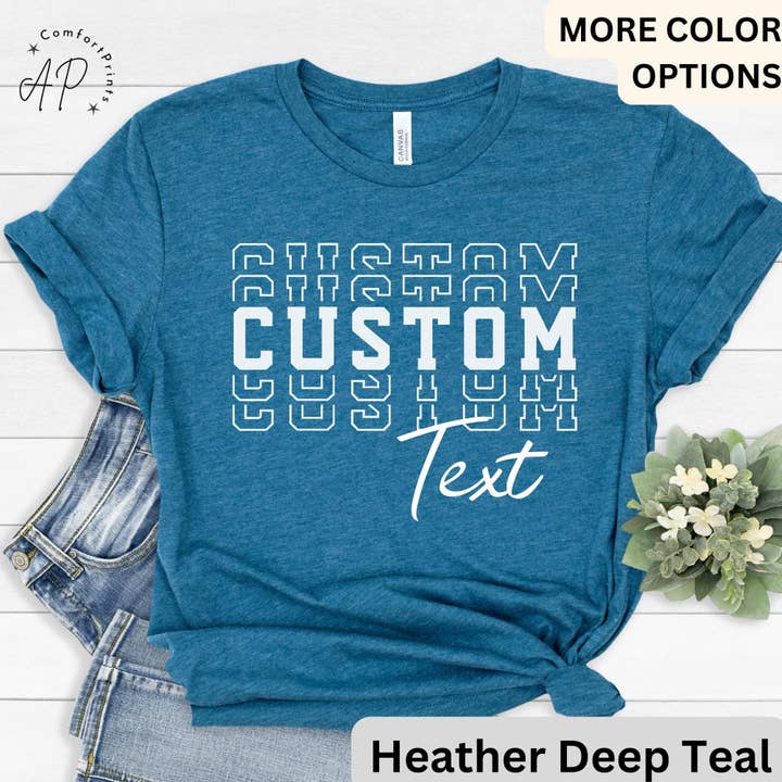 APComfortPrints - Wholesale Screen Printed T-Shirt - Women's - Custom Text T-Shirt, Personalized Shirt, Custom Tee, Your Text Shirt, Custom Tee