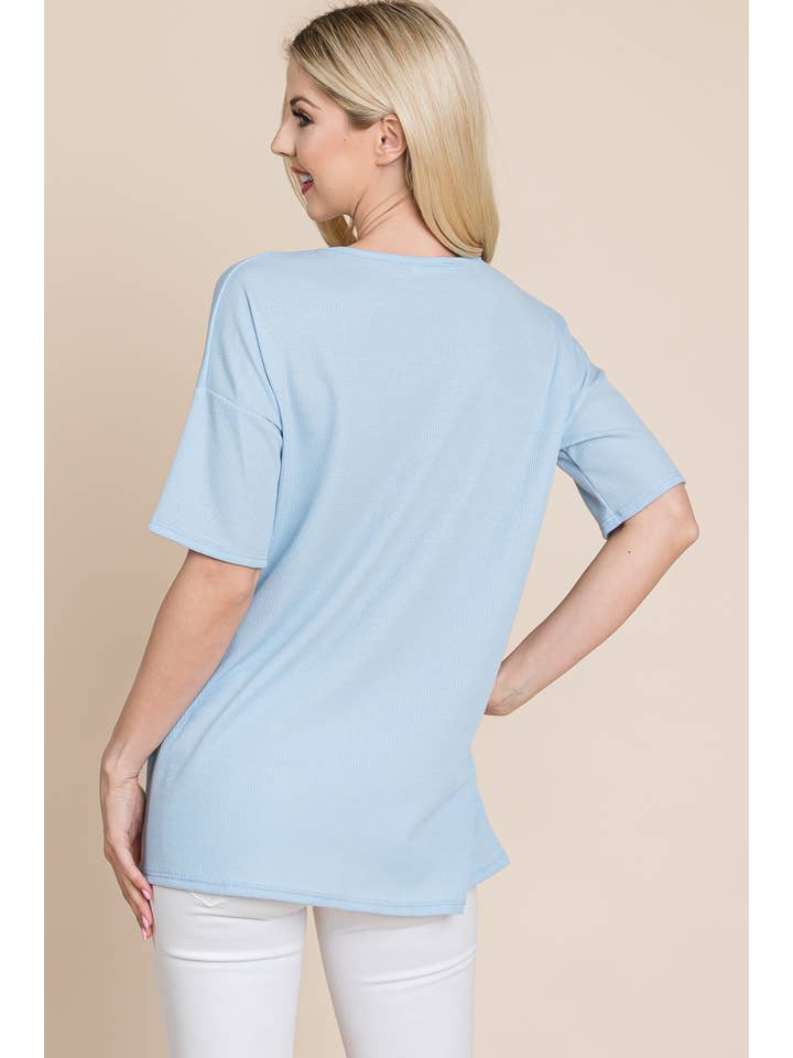 DENIM TA1797 SOFT WAFFLE KNIT T-SHIRT for wholesale on Faire