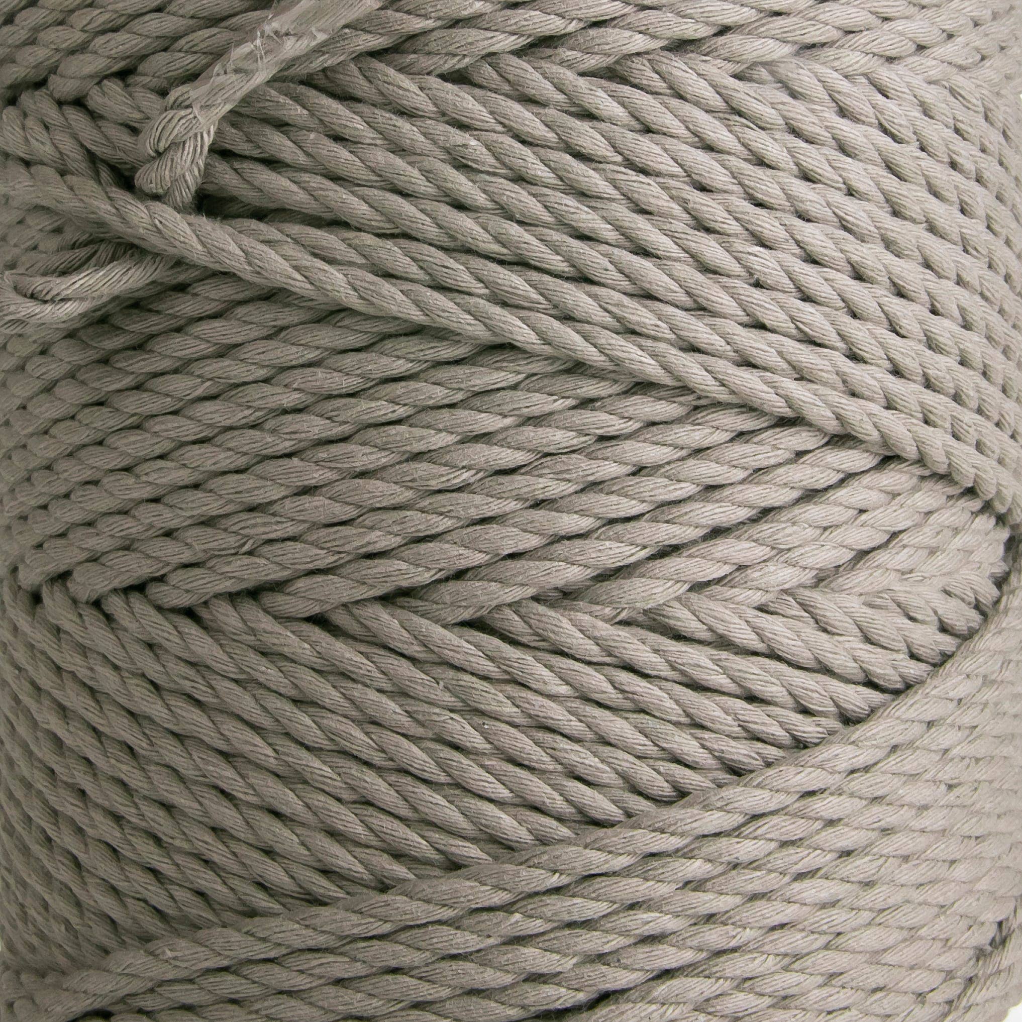 MB Cordas – wholesale Cord – 4MM 3 Strand Twisted Macrame Cotton Rope 1kg LIGHT GREY 140m - 145m  Macrame Rope 3 ply Craft String3