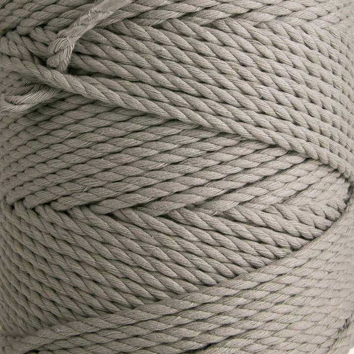 MB Cordas - Wholesale Cord - 4MM 3 Strand Twisted Macrame Cotton Rope 1kg LIGHT GREY 140m - 145m Macrame Rope 3 ply Craft String3