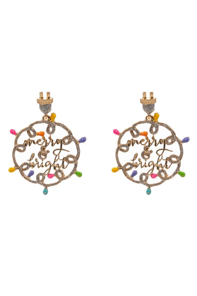 Designature New York - Venta al por mayor Pendientes colgantes - Pendientes navideños redondos esmaltados con forma de poste brillante0