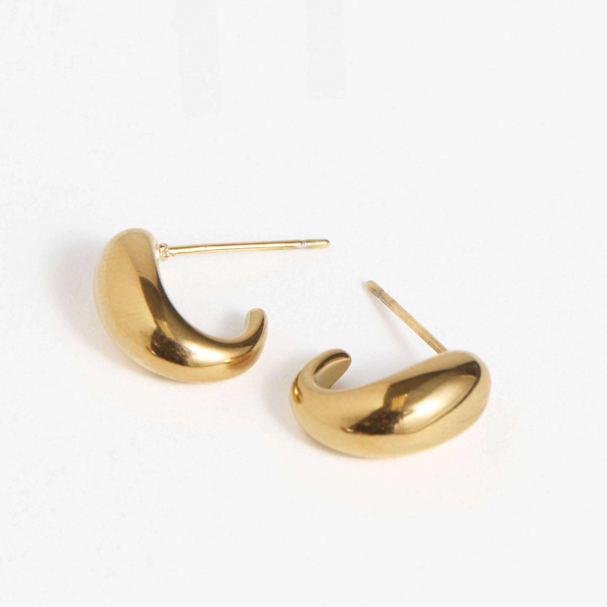 Elsie & Zoey - Wholesale Hoop Earrings - Waterproof Earrings Narelle Half Loop Hoop in Gold & Steel4
