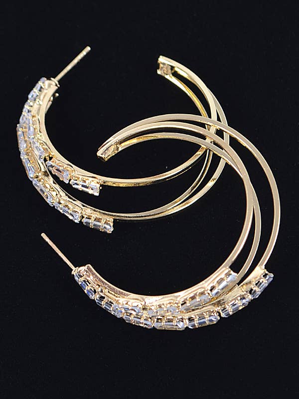 Boucles d'oreilles créoles multi-pierres pour la vente par Shop Neighbors