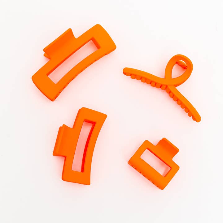 Avenue Wholesale - Venta al por mayor Horquilla para el pelo - Mujer - Juego de 4 clips para pinzas en forma de garra, color naranja