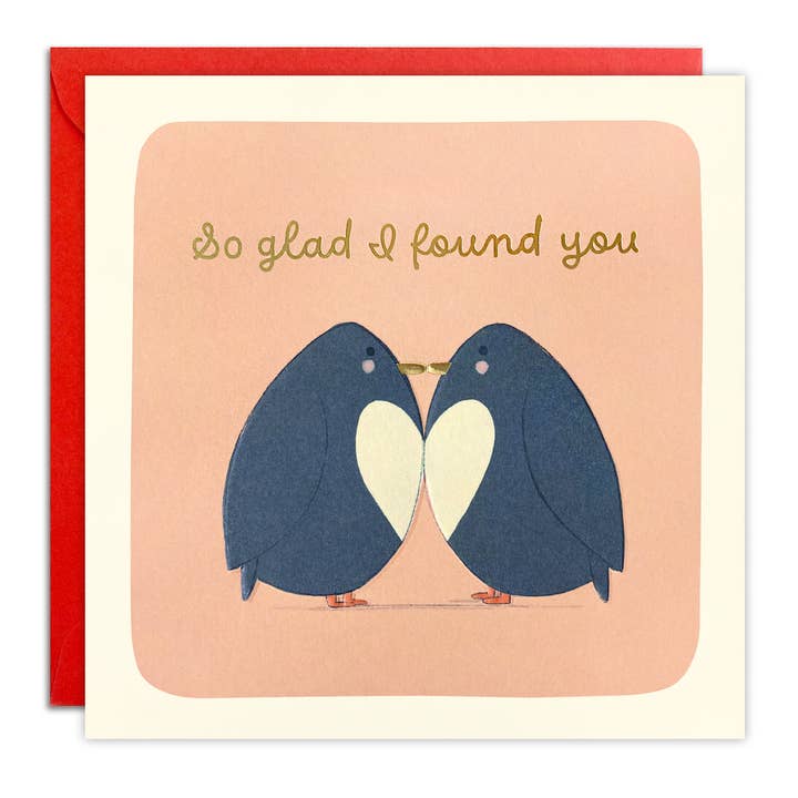 Ich habe dich gefunden Pinguine Valentinstagskarte - Square Peg für den Großhandel von James Ellis