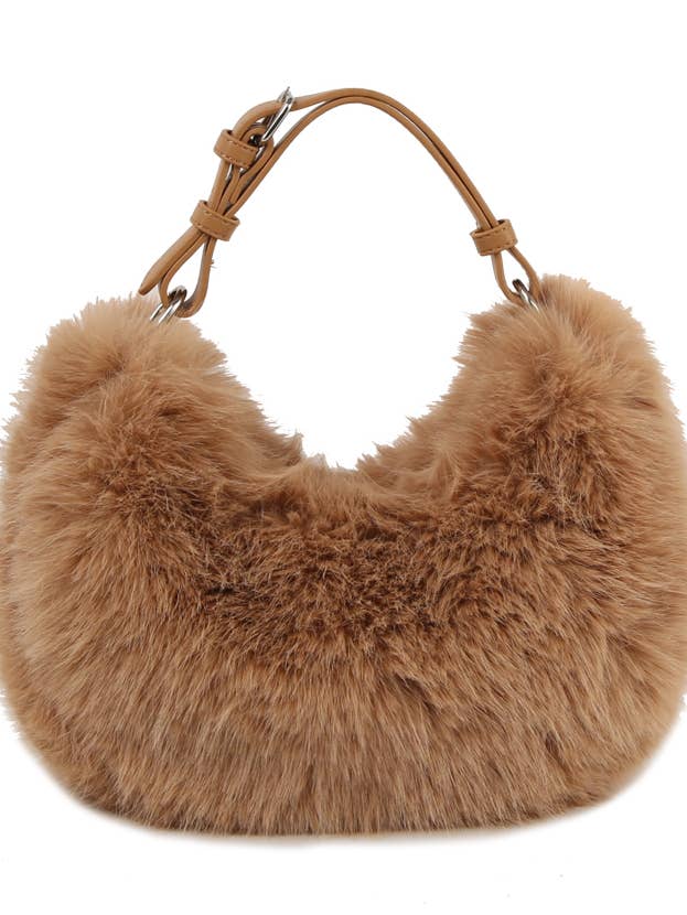 Calin Collection Soft Faux Fur Hobo Shoulder Bag for wholesale by HR CORP
