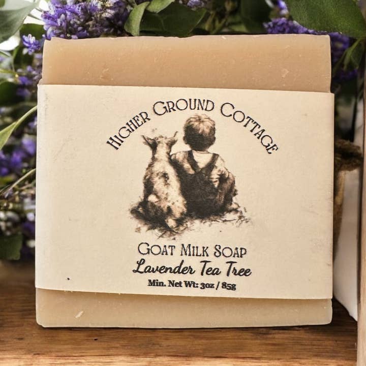 Lavendel Theeboom Geitenmelk Zeep voor wholesale door Higher Ground Cottage
