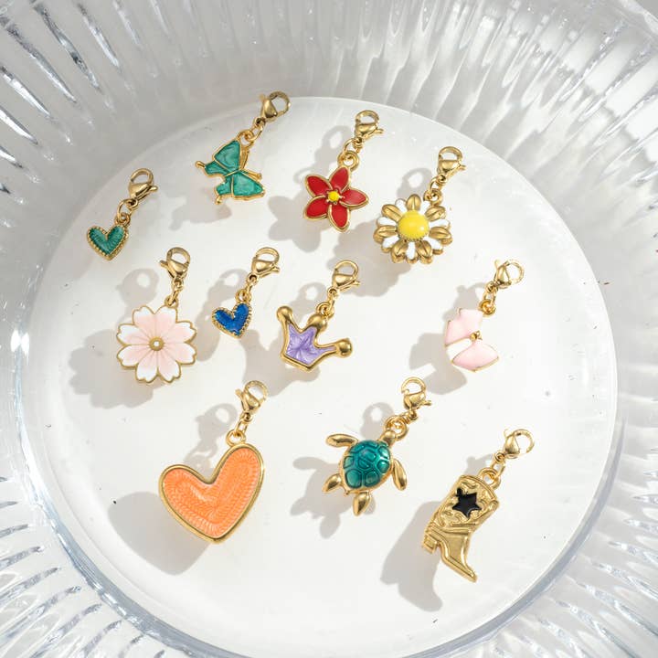 COSMOS – wholesale Individual charm/pendant – Set of 11 assorted stainless steel charm pendants0