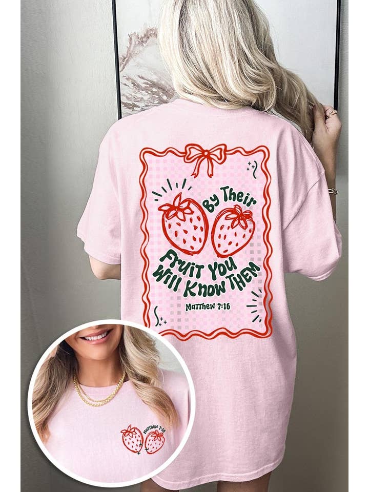COLORBEAR - Wholesale T-Shirt (Graphic) - Women's - By their Fruit Strawberry Graphic Heavy Cotton Tee