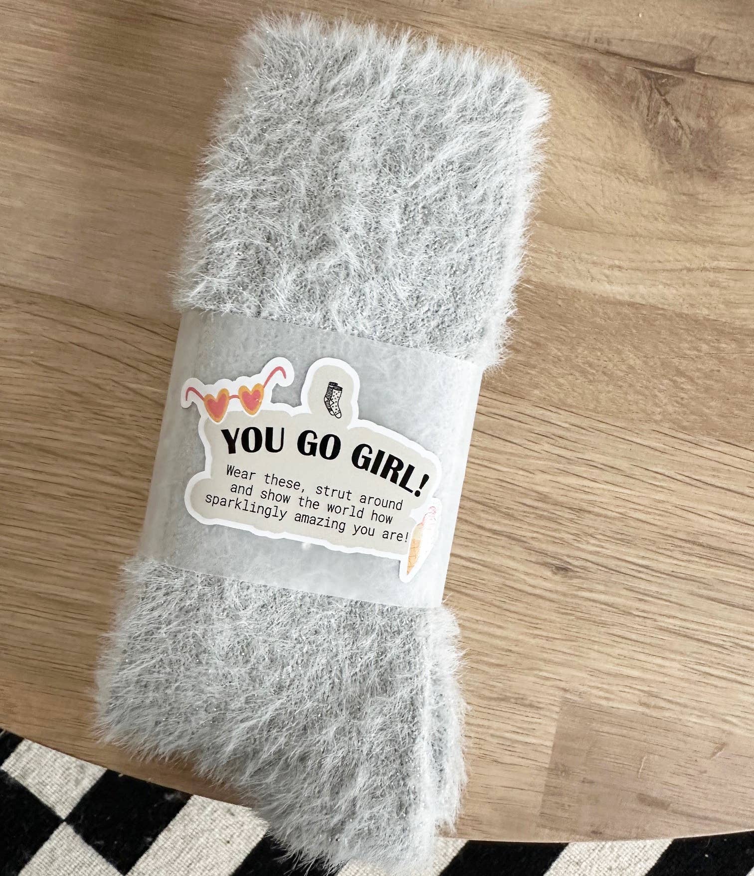 Solesmith - Wholesale Socks - Women's - Fluffy Sequin Socks - You Go Girl1