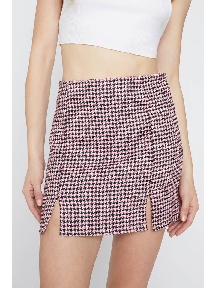 HOUNDSTOOTH MINI SKIRT for wholesale by Sans Souci