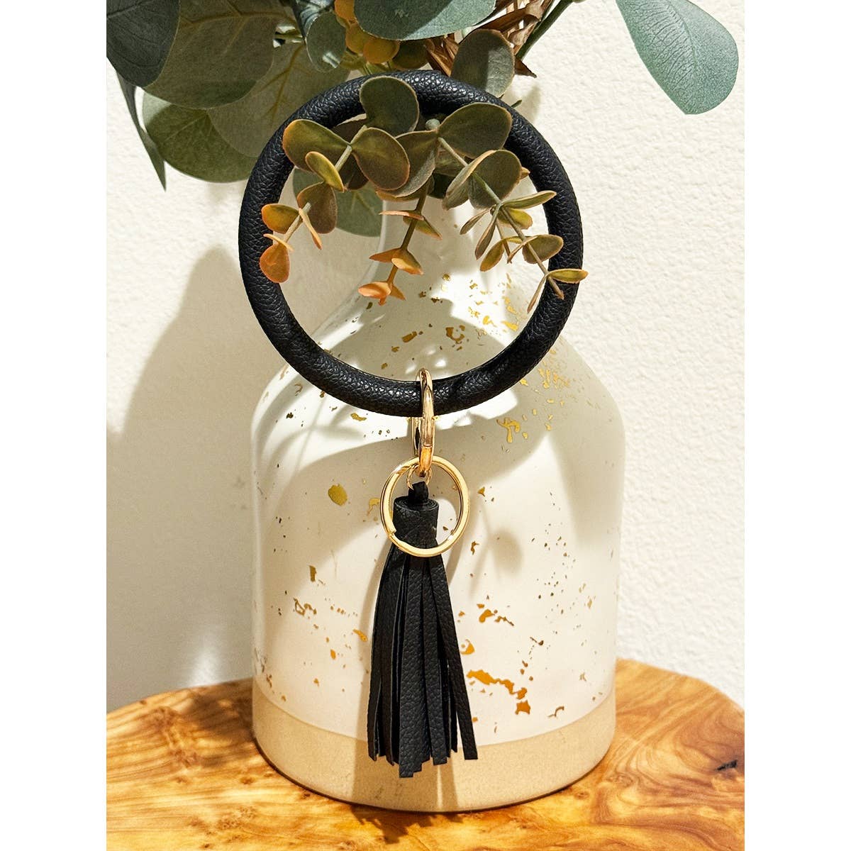 Love and Repeat – wholesale Keychain bracelet – Solid PU Leather Wristlet Bangle Key Chain2