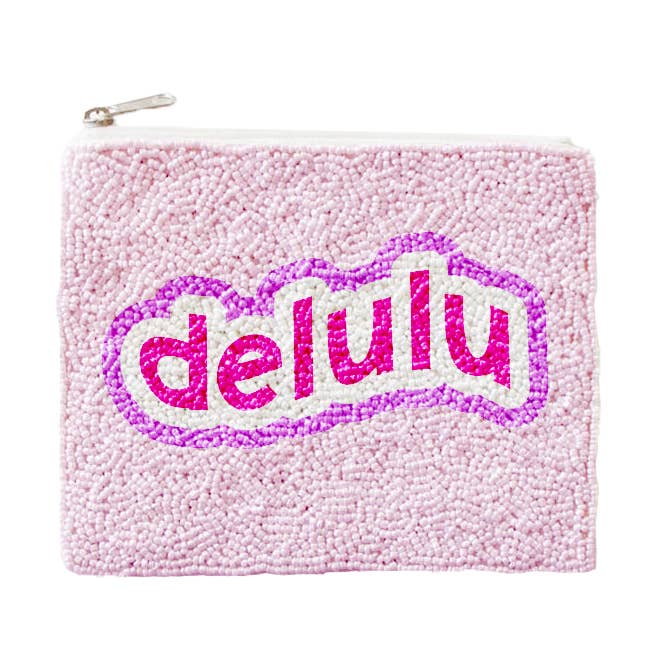 Delulu Pink Coin Purse – Trendy Beaded Bag for Everyday Use for wholesale by GiftsbyPR