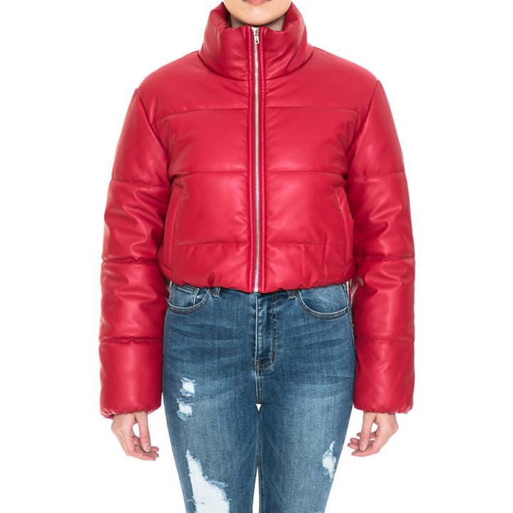 Imiteret læder kuglefisk jakke for engroshandel hos HiteJeans