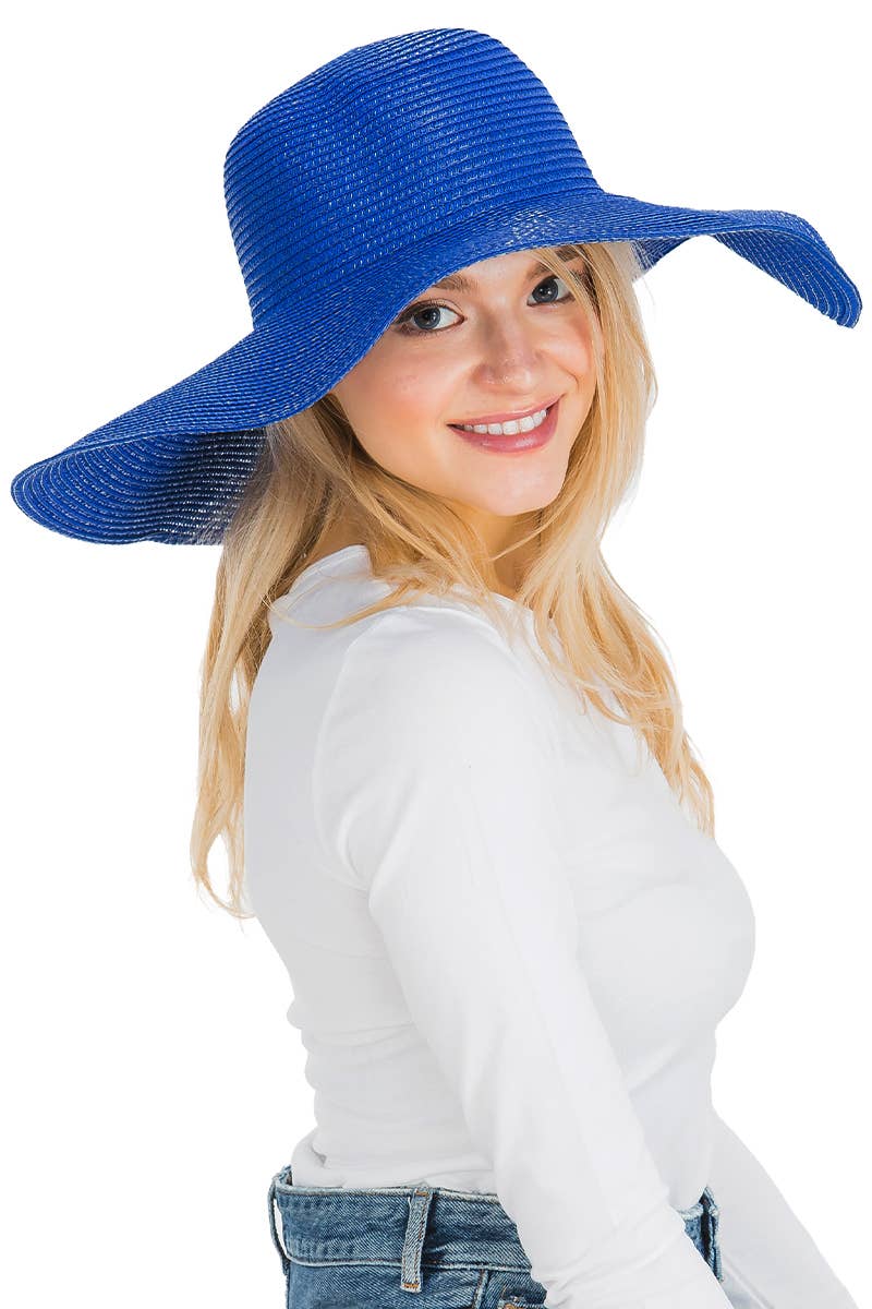 Cap Zone - Venta al por mayor Sombrero de paja - Mujer - Sombrero de sol de paja con tejido apretado, color sólido y ala ancha flexible60